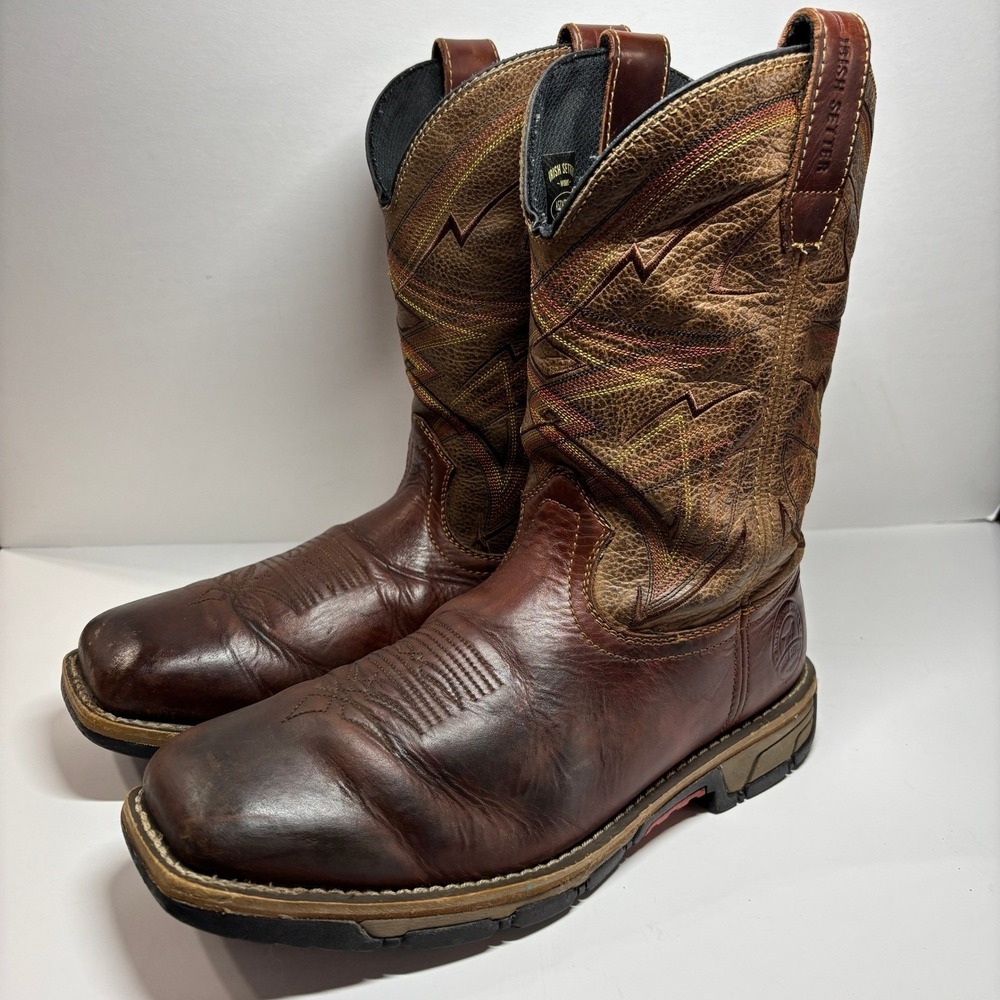 Red Wing Irish Setter Work Mens Leather Steel Toe EH‎ Work Boots Size 10 Western